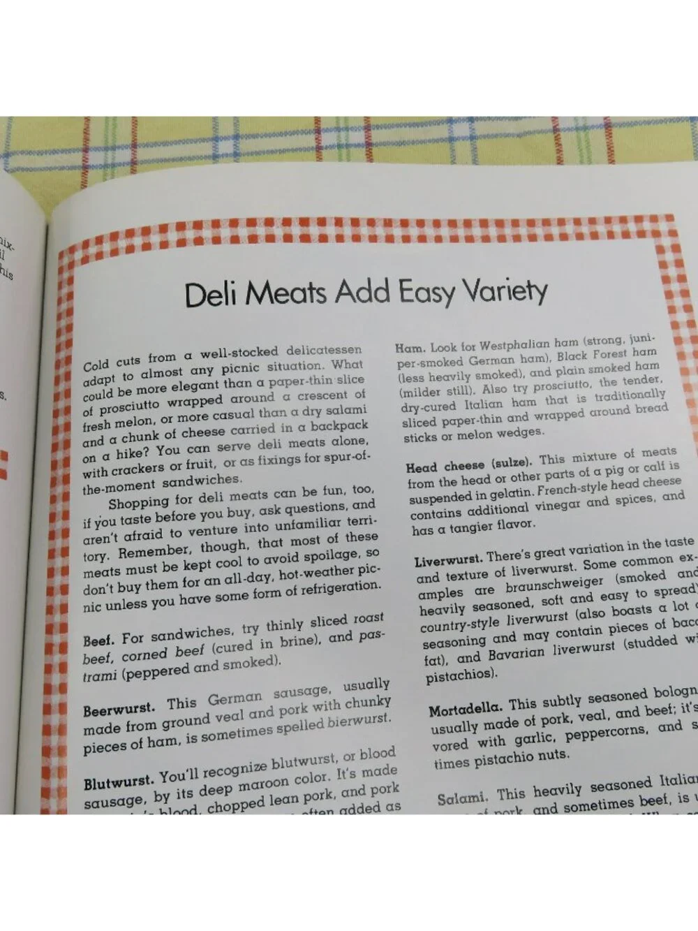 Sunset Picnics & Tailgate Parties Cook Book 1982 Paperback Sandwiches Salads